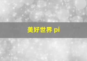 美好世界 pi